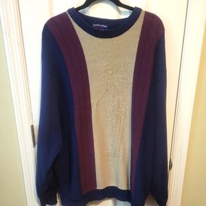 VGT Sutter & Grant Golf Sweater Size XL‎ Mens Cotton Multi Color Knit Pullover